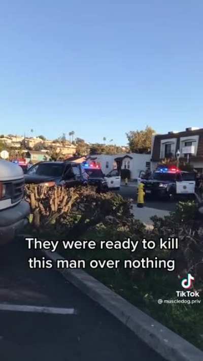 Man films police confrontation to make sure they dont shoot.