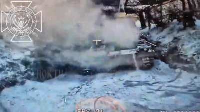 RU POV: Fiber-optic drones destroyed Ukrainian "Krab" SPG near Martynivka, Kharkiv Oblast.