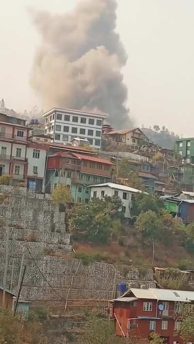 AIF volunteers observing a Myanmar Army airstrike in the Chin State, possible blue-on-blue incident.