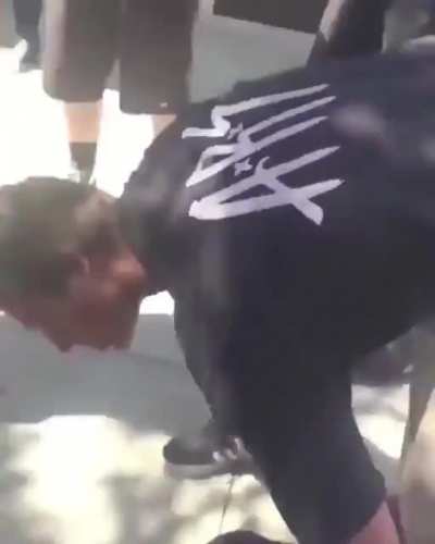 Guy saves blind friend from bully