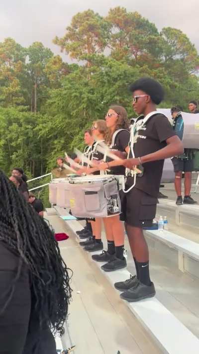 (sic) played by my school&rsquo;s Drumline!