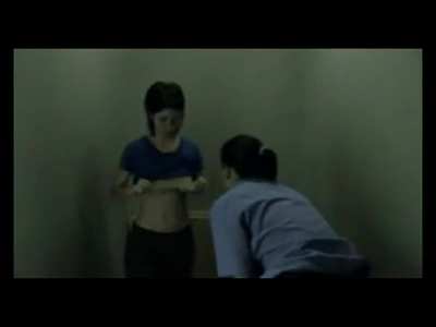 Security Guard Searches a Woman's Body in a Spanish Film