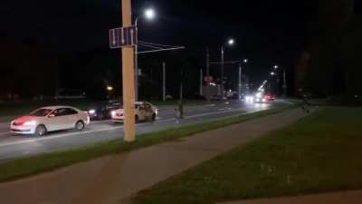 A taxi driver saved a boy from being beaten by the police during protests in Minsk, Belarus.