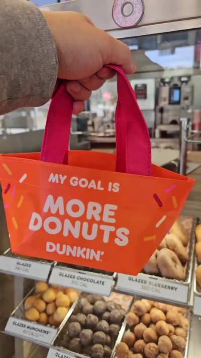 Dunkin' mini tote bag.