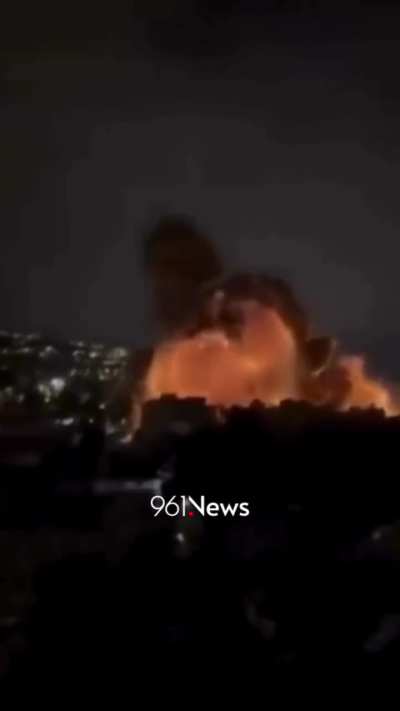 Airstrike in densely populated Beirut, Dahiye (watermark from source)
