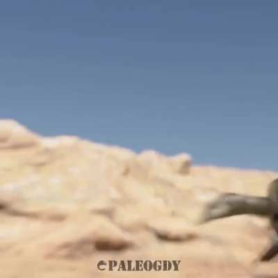 Isasicursor dodges a hungry Maip's ambush. by PaleoGDY