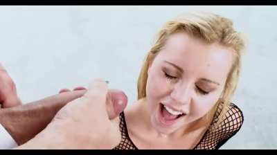 Riding for her facial