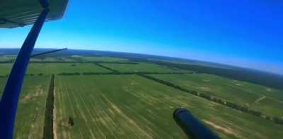 "Ukrainian Soldiers Shoot Down Drone from Plane in Mid-Flight"