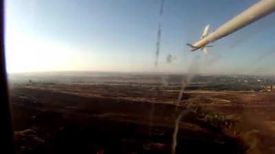 Ukranian helicopter, probably a Mi-24 getting shot down by MANPADS, circa 2015/6. (1:20)