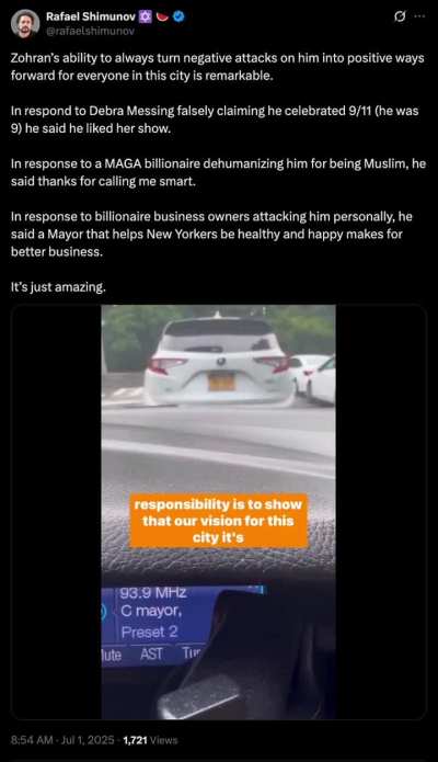 NYC mayoral candidate Zohran Mamdani responds to the hateful comments &amp;amp; threats he has received - including the accusation from actress Debra Messing that he 'celebrated 9/11' (he was 9 years old at the time).