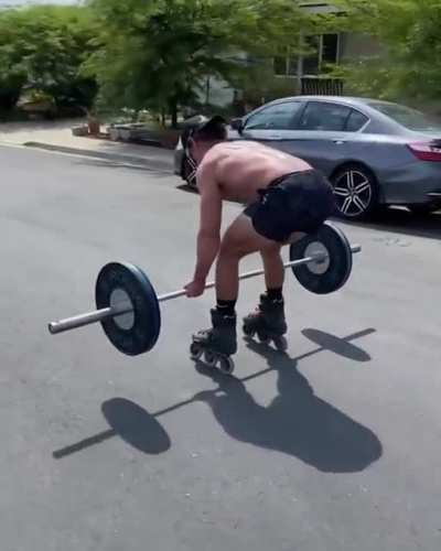 Rollerblading and weight lifting