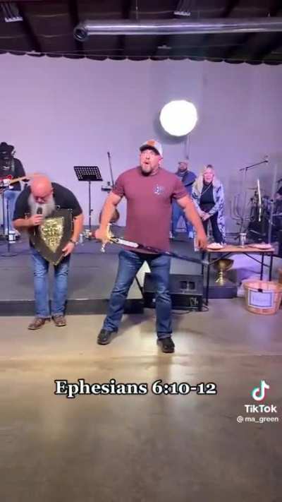 Swordplay and speaking in tongues for Jesus&hellip;