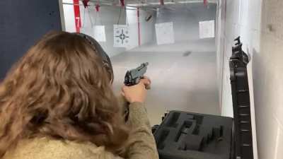 S-I-L shooting the 93R. It&rsquo;s the easiest and most fun machine pistol. Anyone can control it.