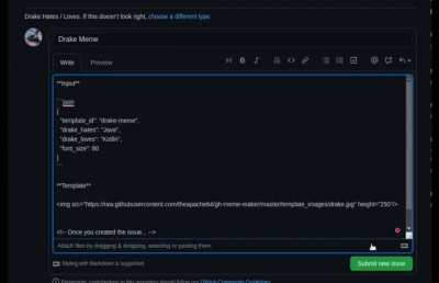 I created a meme maker using GitHub