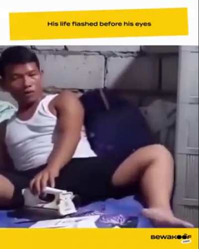 kid pranking his dad