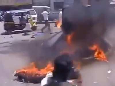 to protest with petrol and a dummy.