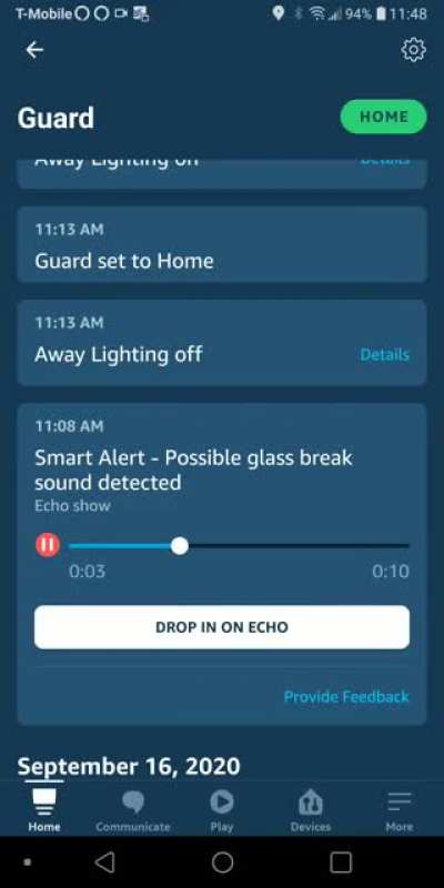 Alexa guard mode