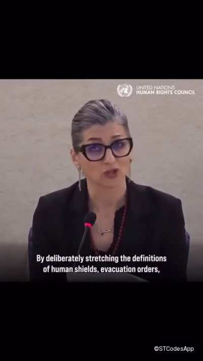 Special Rapporteur Francesca Albanese presents her findings to the UN Human Rights Council
