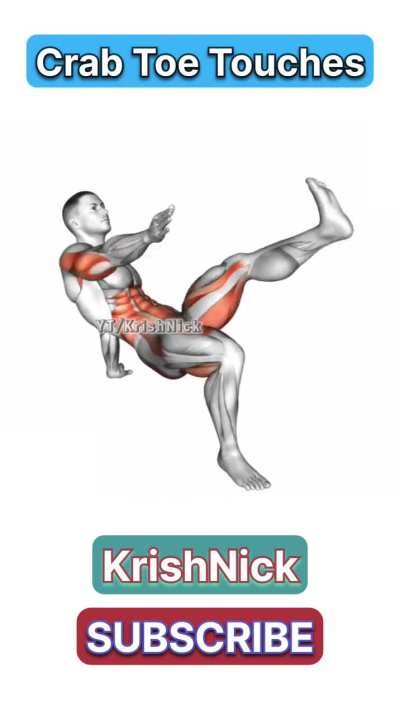 Crab Toe Touches: Home Exercise for Strong Core &amp;amp; Arms