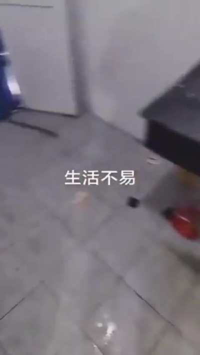 中国农民工，深夜厕所里鼾声如雷。网友：不敢说这是哪里，恐怕被一些人知道了，连这个休息的地方都不保。