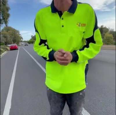 Driver pulls over to verbally abuse cyclists for delaying him by being slower than a car.