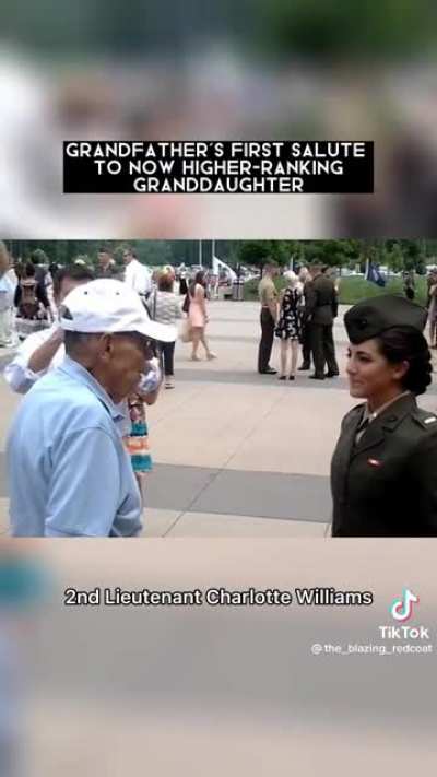 Grandfather&rsquo;s first salute to now higher ranking granddaughter