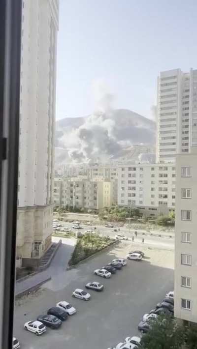 Iranian underground missile storage site hit on the outskirts of Tehran.