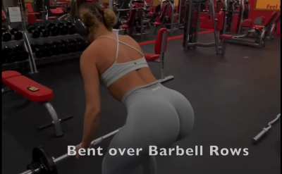 Bent over