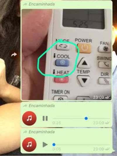 Coloca o controle no cool