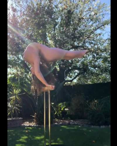 Contortionist displaying some extreme physical flexibility