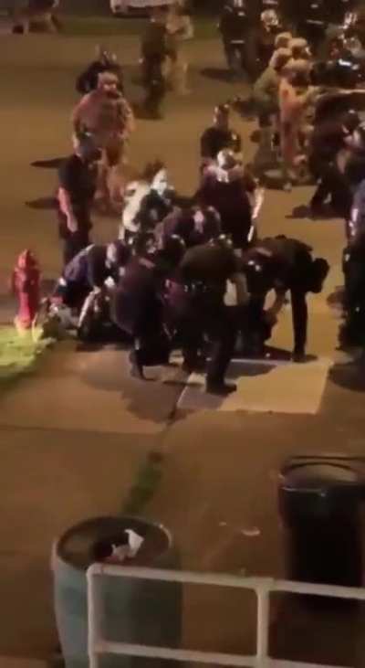 Truck runs into Police and National Guard