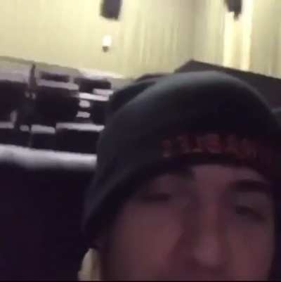 He’s trying to watch his movie