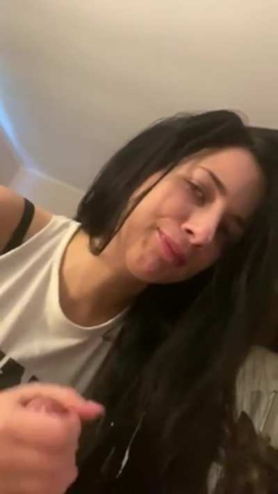 When your boyfriend knows you don't like cum in your mouth, but he does it anyway..