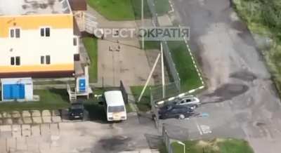 Ukrainian Switchblade 300 attack on border guards post "Troebortnoe" in Bryansk oblast(russia)