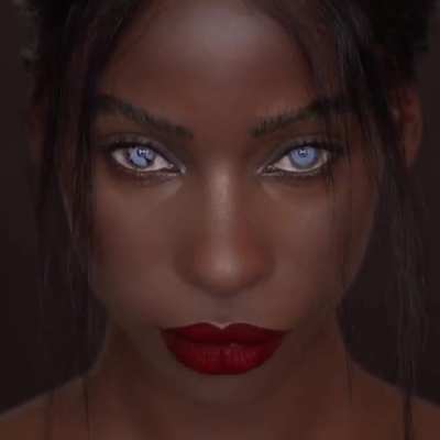 Jalicia Nightengale and her natural blue eyes