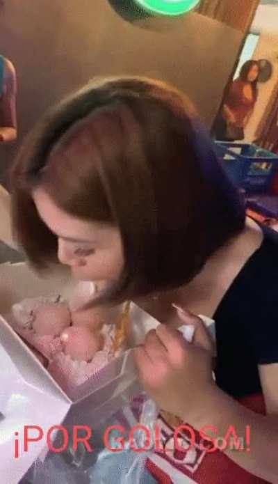 Sucking at cake