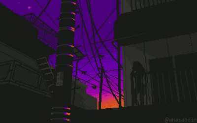 "when" pixel art using 9 colors by me (@anasabdin)
