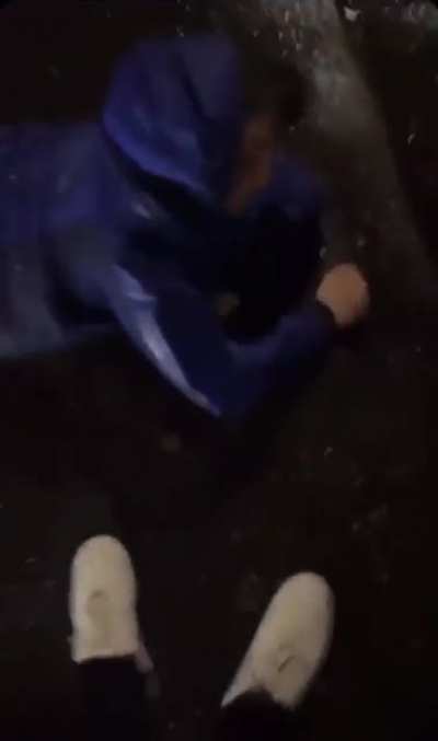 Rangers FC Fan breaks down in the rain after his team lose to Frankfurt in the Europa League Final