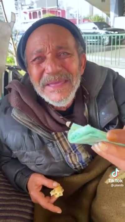 A grateful homeless man would rather give up an offering to someone &ldquo;who may need it more&rdquo;.