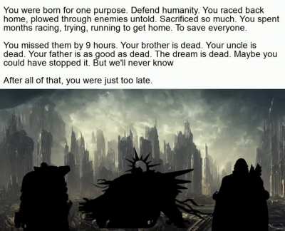 &ldquo;They were too late. Too late was worse than never.&rdquo; - J. R. R. Tolkien