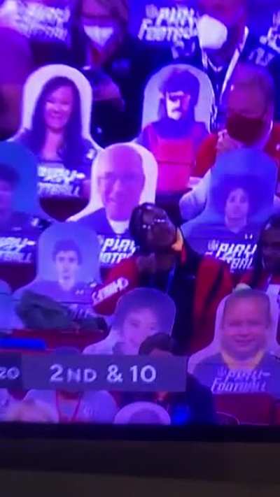 Look who&rsquo;s cardboard cutout was in the crowd XD