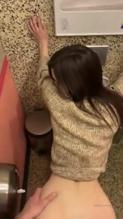 Not a Afraid To Throw It Back in a Public Bathroom