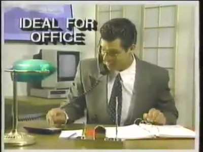 Hands-free telephone headset ad, 1993