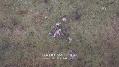 Fighters of the 54th brigade from the K-2 Battalion ambush two Wagner fighters, Killing one and taking the other as a POW. Somewhere on the Donbas front of the Russia-Ukraine War, 2023.