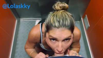 I follow you into the elevator to have your cock in my throat