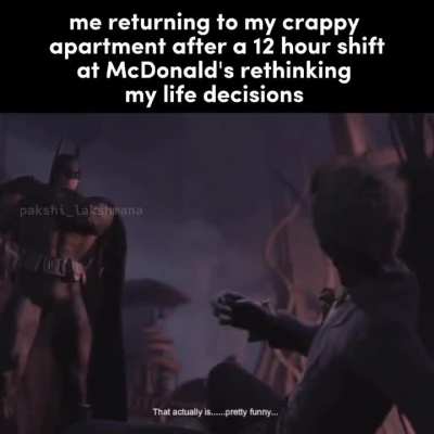 Joker laughing saying "that's actually pretty funny"