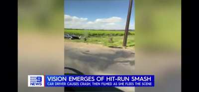 Lady causes crash, walks away anyway knowing she&rsquo;s responsible