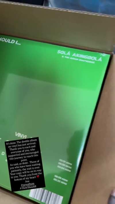 "Sola Akingbola Returns Home From Holiday To Find His 'How Should I' Solo Album Vinyls Have Arrived...NOW AVAILABLE TO BUY!" (From Sola Akingbola Insta-Stories)