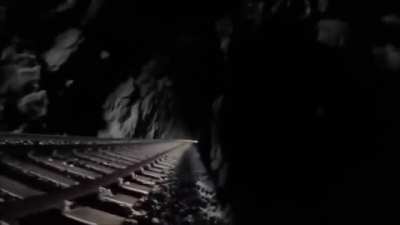 What Could Go Wrong Trying To Cross A Railway Tunnel On A Bicycle?