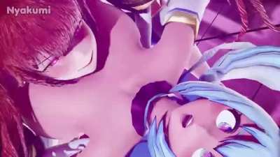 Aqua got an unlucky roll (Nyakumi) [Lewd Game Show 1]